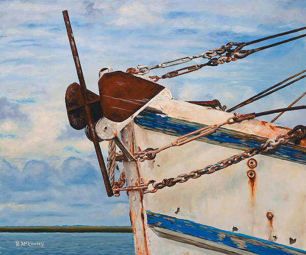 Shrimp Boat Art Print featuring the painting the B.J. Henry by Rick McKinney