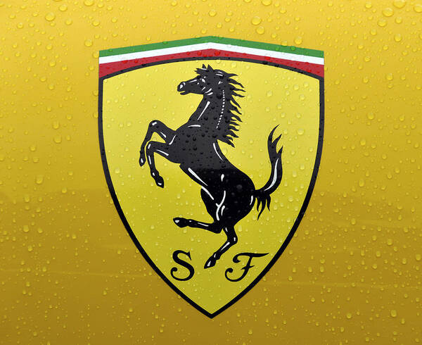 Ferrari Art Print featuring the photograph The Cavallino Rampante symbol of Ferrari by Dutourdumonde Photography
