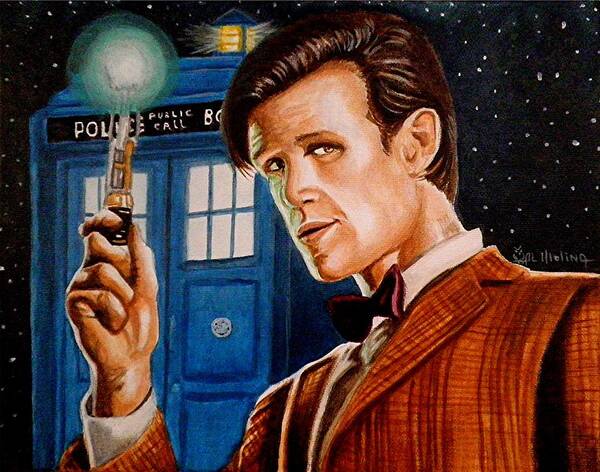 The Eleventh Doctor Art Print featuring the painting The Eleventh Doctor by Al Molina