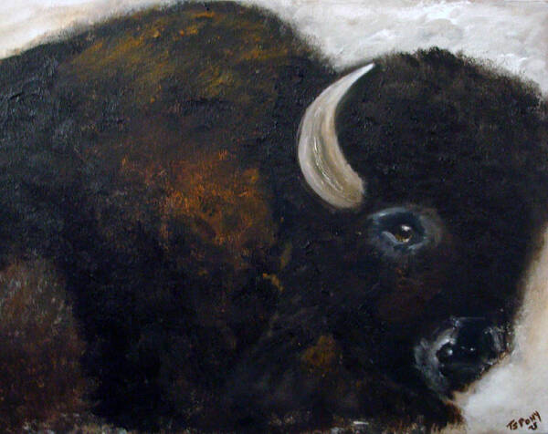 American Bison Art Print featuring the painting The Gift by Barbie Batson