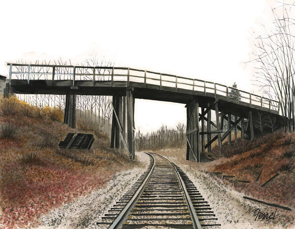 Bridge Art Print featuring the painting The High Bridge by Ferrel Cordle