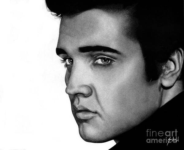 Elvis Art Print featuring the drawing The King by Sheryl Unwin