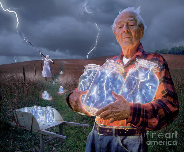 Lightning Art Print featuring the photograph The Lightning Catchers by Bryan Allen
