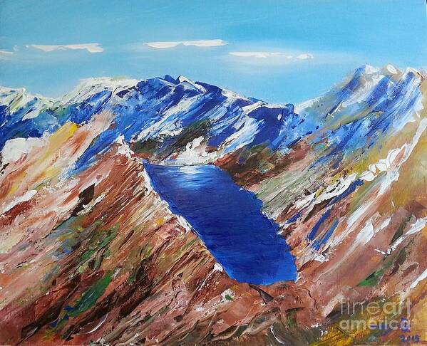 Landscape Art Print featuring the painting The New Zealand Alps by Eli Gross