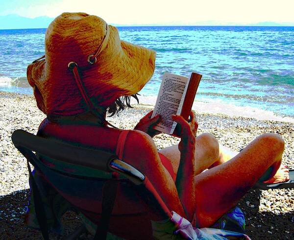 Beach Reading Art Print featuring the photograph The Read by Edward Shmunes