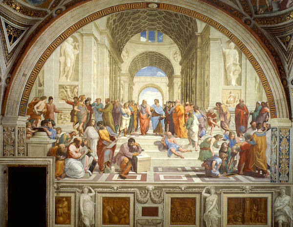 The School Of Athens Art Print featuring the painting The School of Athens by Raphael