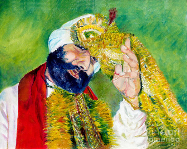 Groom Art Print featuring the painting The Sikh groom by Sarabjit Singh
