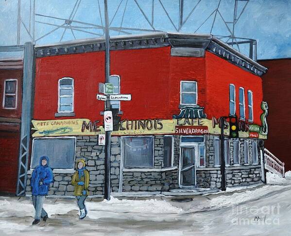 Silver Dragon Art Print featuring the painting The Silver Dragon Restaurant by Reb Frost