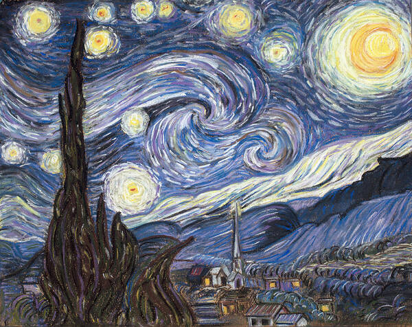 Pastel Art Print featuring the painting The Starry Night by Dale Bernard