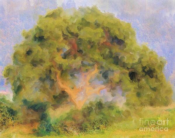 Art;tree;green;digital Painting;digital Art;landscape;unique;one Of A Kind Art Print featuring the digital art The Tree by Ruby Cross