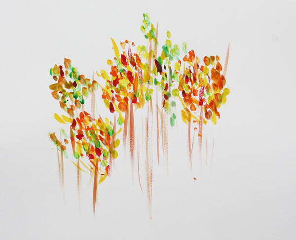 Fall Art Print featuring the painting The Trees are Dancing by Tom Atkins