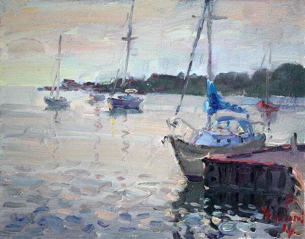 Youngstown Yachts Art Print featuring the painting The Youngstown Yachts by Ylli Haruni