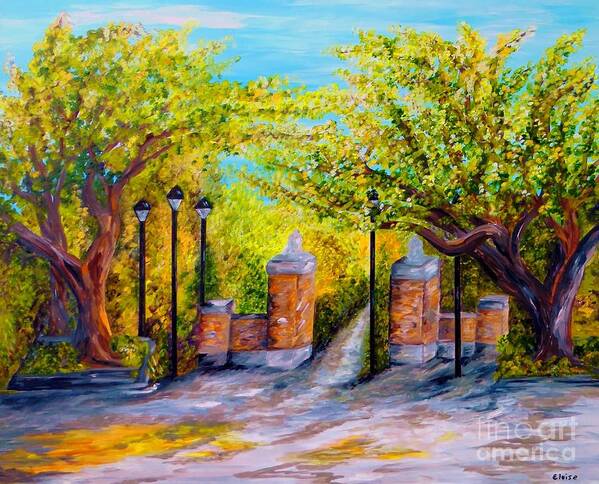 Toomer's Art Print featuring the painting Toomer's Corner Oaks by Eloise Schneider Mote