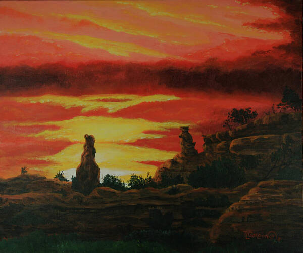 Landscape Art Print featuring the painting Two Brothers by Timithy L Gordon