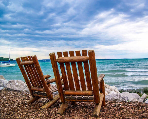 Traverse City Art Print featuring the photograph Two Chairs by Joe Holley