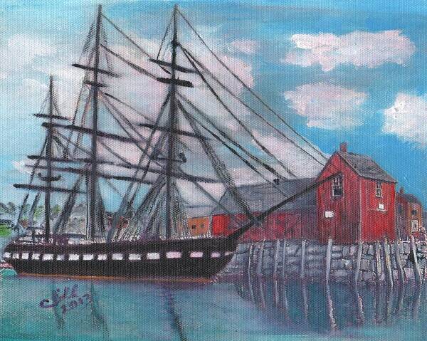 Bradley Wharf Art Print featuring the painting Unconstitutional by Cliff Wilson