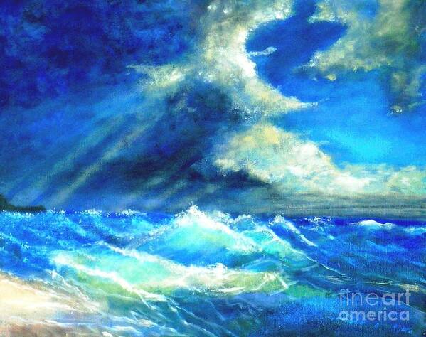 Seascape Art Print featuring the painting Under currents by Marie-Line Vasseur