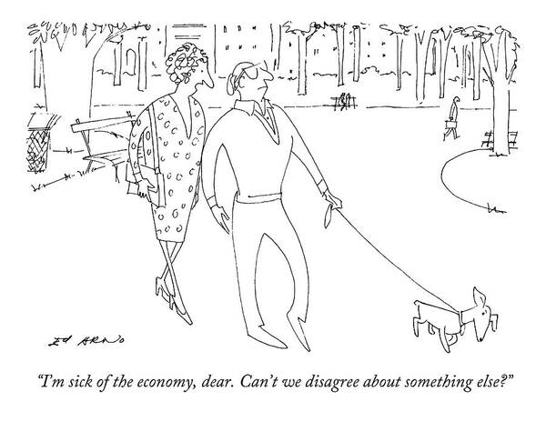 Marriage Art Print featuring the drawing I'm Sick Of The Economy #1 by Ed Arno