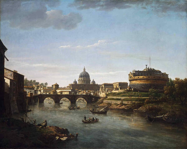 William Marlow Art Print featuring the painting View of Rome from the Tiber by William Marlow