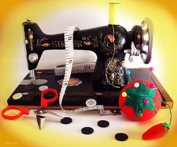 Sewing Machine Art Print featuring the photograph Vintage Mini Sewing Machine by Shawna Rowe