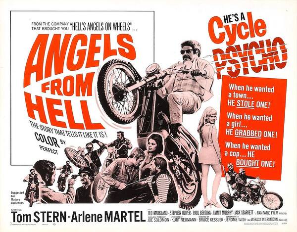 Vintage Art Print featuring the photograph Vintage Motorcycle Movie Posters by Action