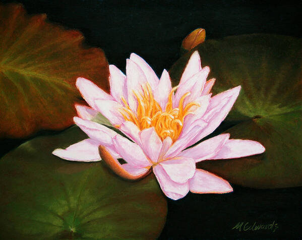 Water Art Print featuring the painting Water Lily by Marna Edwards Flavell