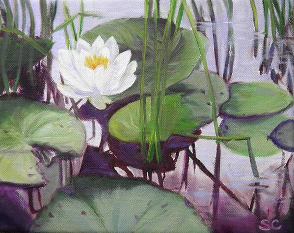 Waterlilly Prints Art Print featuring the painting Waterlilly 1 by Sharon Casavant