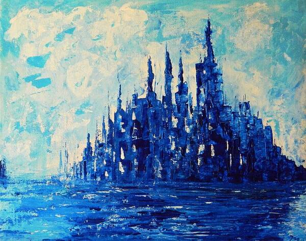 Acrylic Art Art Print featuring the painting Waterworld by Everette McMahan jr