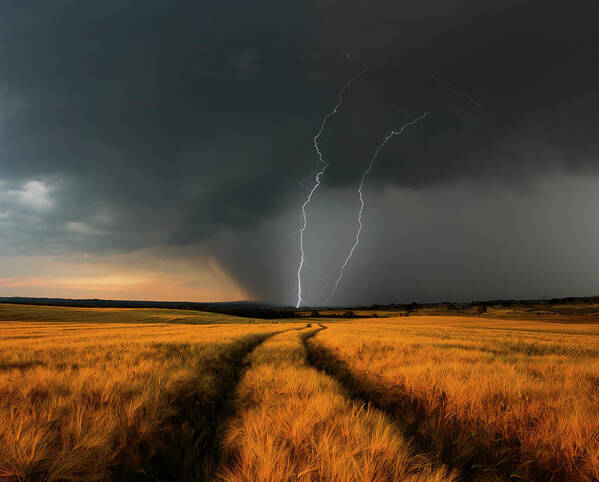 Thunderstorm Art Print featuring the photograph Wetterfront by Nicolas Schumacher
