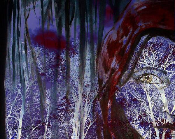 Little Red Riding Hood Art Print featuring the digital art When Darkness Beckons by Shana Rowe Jackson