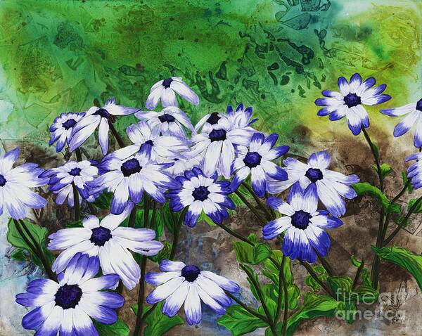 Purple Flowers Art Print featuring the painting Whispers of Spring by Patty Vicknair