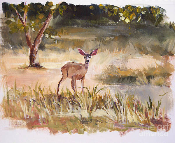 Nature Art Print featuring the painting Who's There by Jennifer Beaudet