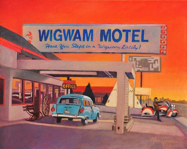 Wigwam Art Print featuring the painting Wigwam Motel by Art West