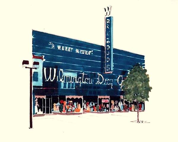 Wilmington Art Print featuring the painting Wilmington Dry Goods by William Renzulli