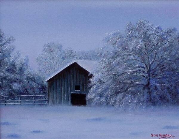 Barns... Painted From A Photo Of Windberg Barn. Art Print featuring the painting Windberg Barn by Gene Gregory