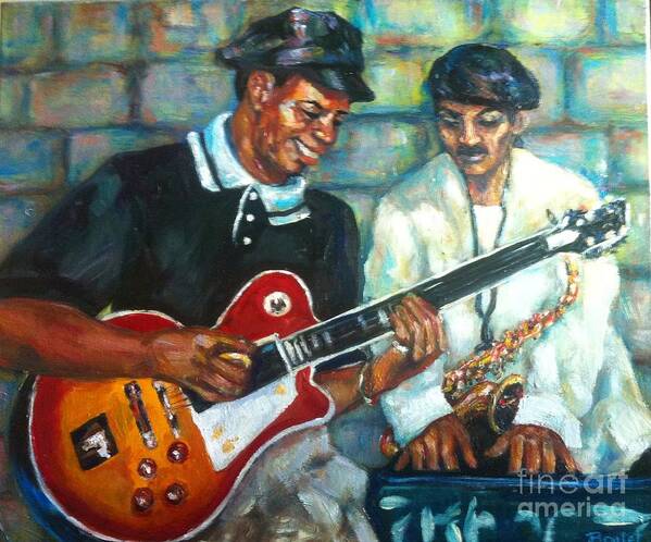 Guitar Art Print featuring the painting Wolfman by Beverly Boulet