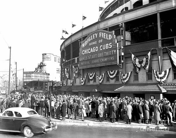 Historic Art Print featuring the photograph Wrigley Field 1945 by Action