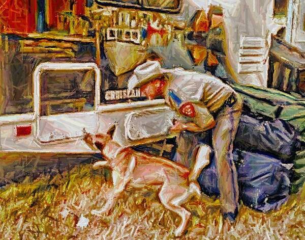 Police Dog Art Print featuring the digital art Police Dog Hero #1 by Carrie OBrien Sibley
