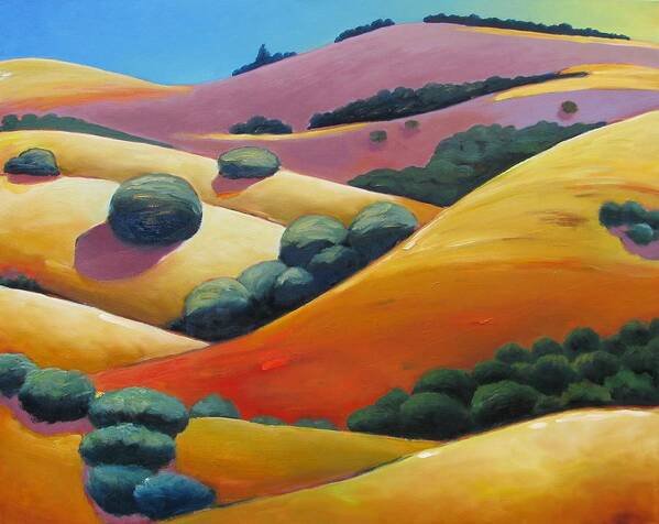 Rolling Hills Art Print featuring the painting Purple Shadows #1 by Gary Coleman