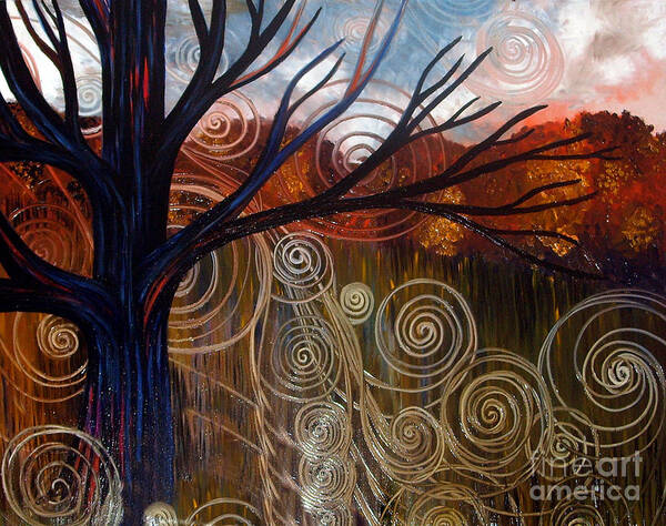 Tree Art Print featuring the painting Sweet release-distorted by Monica Furlow