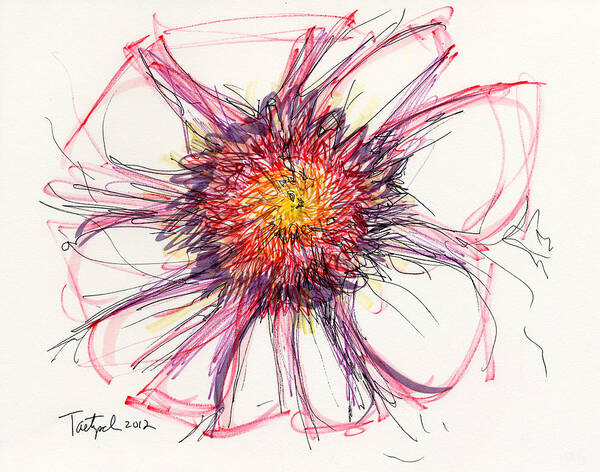Ink Drawing Art Print featuring the drawing 2012 Drawing #10 by Lynne Taetzsch