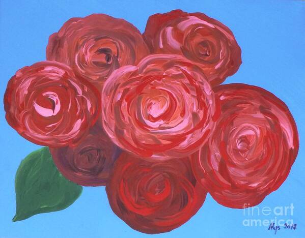 Mother's Day Art Print featuring the painting Bouquet of Roses by Alys Caviness-Gober