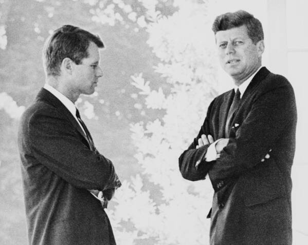 History Art Print featuring the photograph Brothers Robert F. And John F. Kennedy by Everett