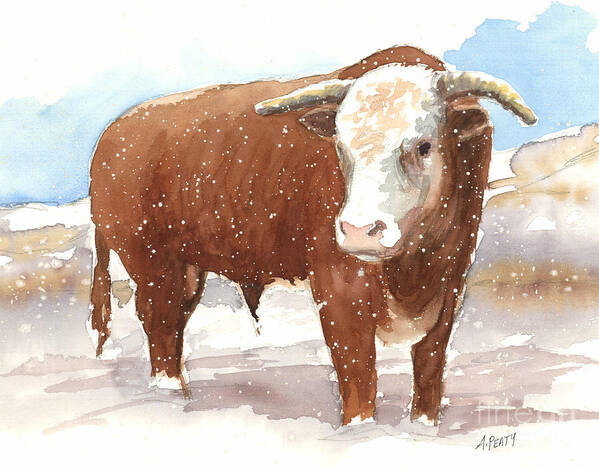 Bull Art Print featuring the painting Bull Market by Audrey Peaty