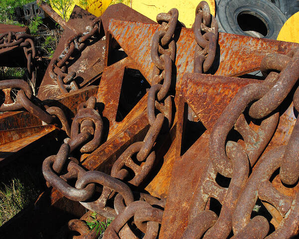Chains And Anchors Art Print featuring the photograph Chains and Anchors by Steve Sperry