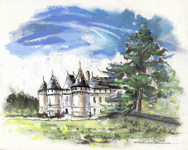 France Art Print featuring the painting Chateau de Chaumont in France by Miki De Goodaboom