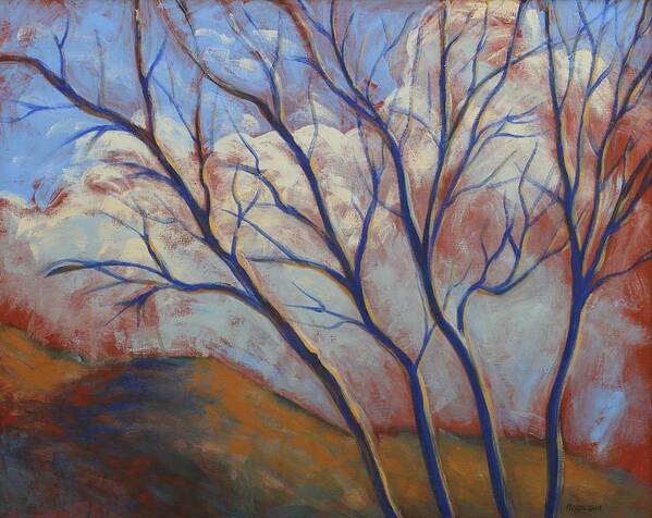 Trees Art Print featuring the painting Cool Breeze on a Warm Day by Peggy Wrobleski