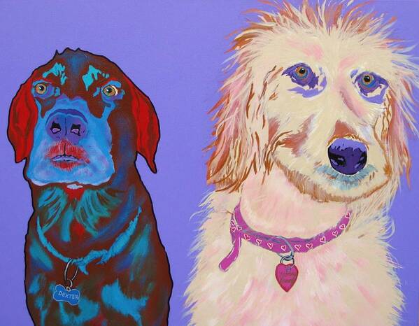 Dog Art Art Print featuring the painting Dexter and Honey Bunny by Bill Manson