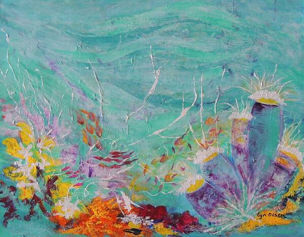 Coral Art Print featuring the painting Great Barrier Reef Life by Lyn Olsen