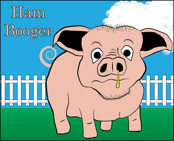 Hamburger Art Print featuring the digital art Ham Booger by John Crothers